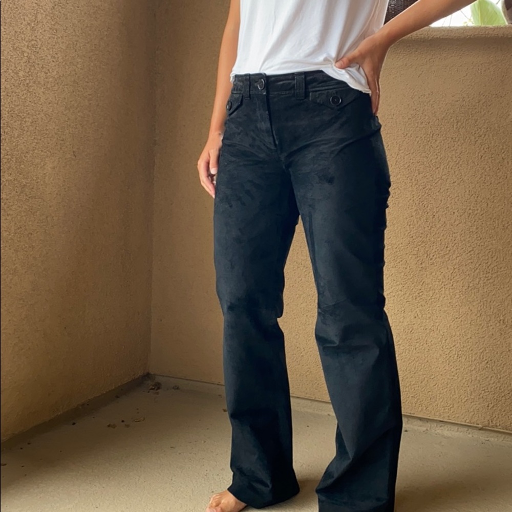 NWOT Ann Taylor Loft black leather wide leg pants